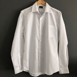 Mens white Van Heusen Dress Shirt Fitted size medium